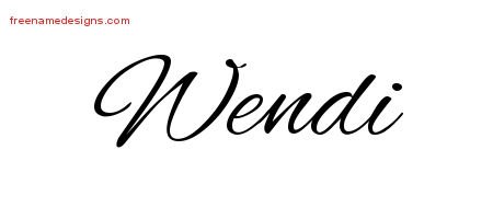 Wendi Cursive Name Tattoo Designs