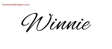 Winnie Cursive Name Tattoo Designs