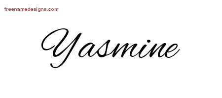 Yasmine Cursive Name Tattoo Designs