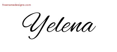 Yelena Cursive Name Tattoo Designs
