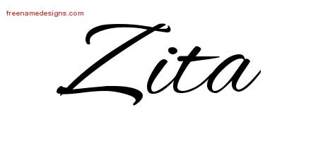 Zita Cursive Name Tattoo Designs