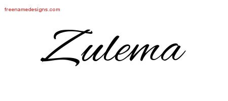 Zulema Cursive Name Tattoo Designs