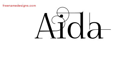 Aida Decorated Name Tattoo Designs