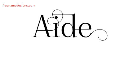 Aide Decorated Name Tattoo Designs
