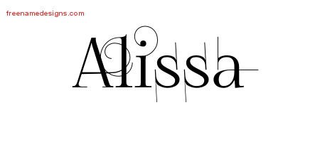 Alissa Decorated Name Tattoo Designs