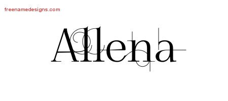 Allena Decorated Name Tattoo Designs