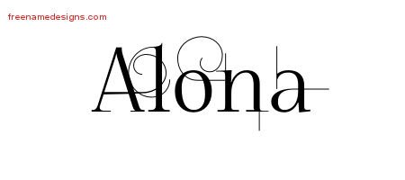 Alona Decorated Name Tattoo Designs