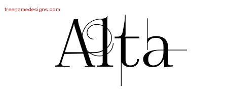 Alta Decorated Name Tattoo Designs