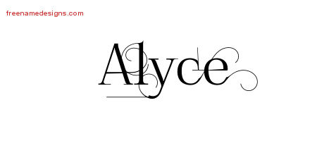 Alyce Decorated Name Tattoo Designs