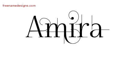 Amira Decorated Name Tattoo Designs