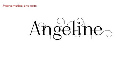 Angeline Decorated Name Tattoo Designs