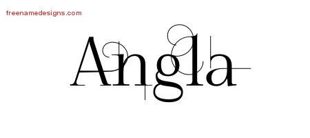Angla Decorated Name Tattoo Designs