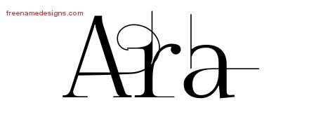 Ara Decorated Name Tattoo Designs