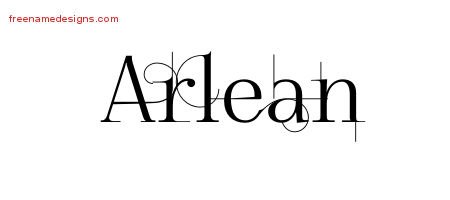 Arlean Decorated Name Tattoo Designs