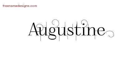 Augustine Decorated Name Tattoo Designs