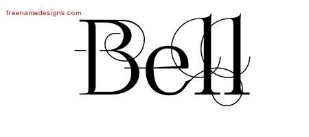 Bell Decorated Name Tattoo Designs