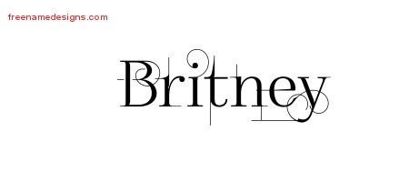 Britney Decorated Name Tattoo Designs