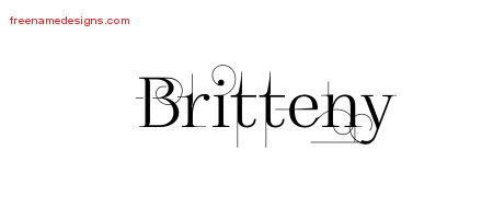 Britteny Decorated Name Tattoo Designs