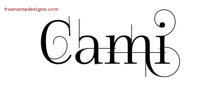 Cami Decorated Name Tattoo Designs