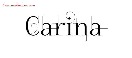 Carina Decorated Name Tattoo Designs