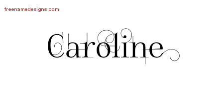 Caroline Decorated Name Tattoo Designs