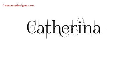 Catherina Decorated Name Tattoo Designs
