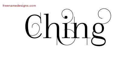 Ching Decorated Name Tattoo Designs