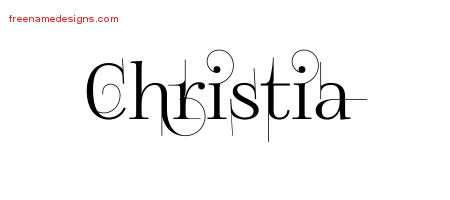 Christia Decorated Name Tattoo Designs