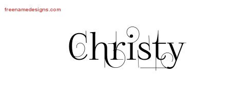 Christy Decorated Name Tattoo Designs