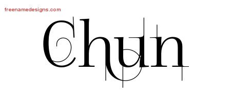 Chun Decorated Name Tattoo Designs