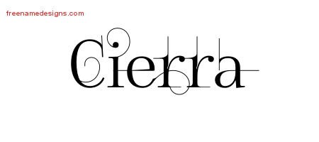Cierra Decorated Name Tattoo Designs