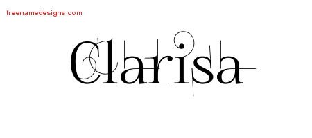 Clarisa Decorated Name Tattoo Designs