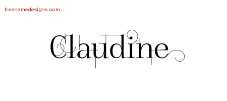 Claudine Decorated Name Tattoo Designs