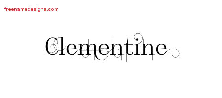 Clementine Decorated Name Tattoo Designs