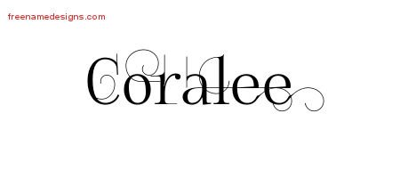 Coralee Decorated Name Tattoo Designs