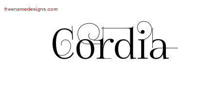 Cordia Decorated Name Tattoo Designs
