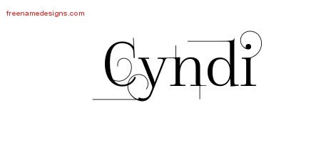 Cyndi Decorated Name Tattoo Designs
