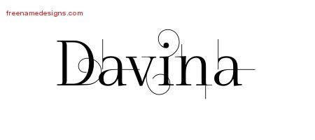 Davina Decorated Name Tattoo Designs