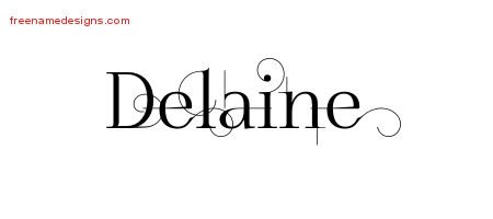 Delaine Decorated Name Tattoo Designs