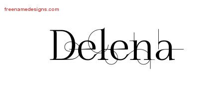 Delena Decorated Name Tattoo Designs
