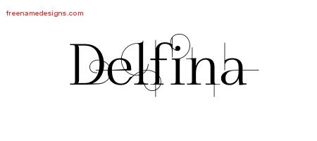 Delfina Decorated Name Tattoo Designs