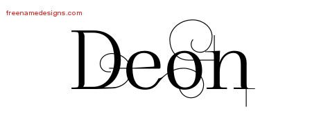 Deon Decorated Name Tattoo Designs