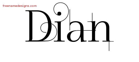 Dian Decorated Name Tattoo Designs