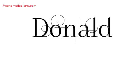 Donald Decorated Name Tattoo Designs