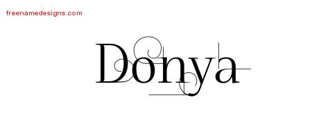 Donya Decorated Name Tattoo Designs