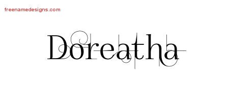 Doreatha Decorated Name Tattoo Designs