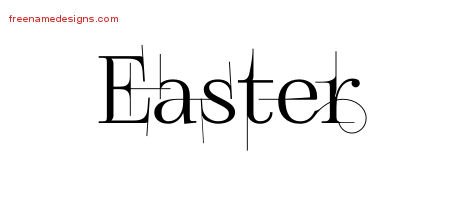 Easter Decorated Name Tattoo Designs