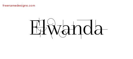 Elwanda Decorated Name Tattoo Designs