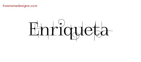 Enriqueta Decorated Name Tattoo Designs