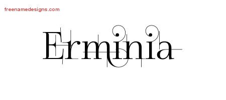 Erminia Decorated Name Tattoo Designs